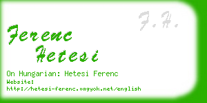 ferenc hetesi business card